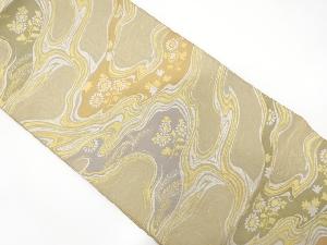 アンティーク　流水に花模様織り出し袋帯（材料）